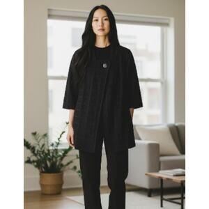 Ming Wang black sweater cardigan blazer sz medium